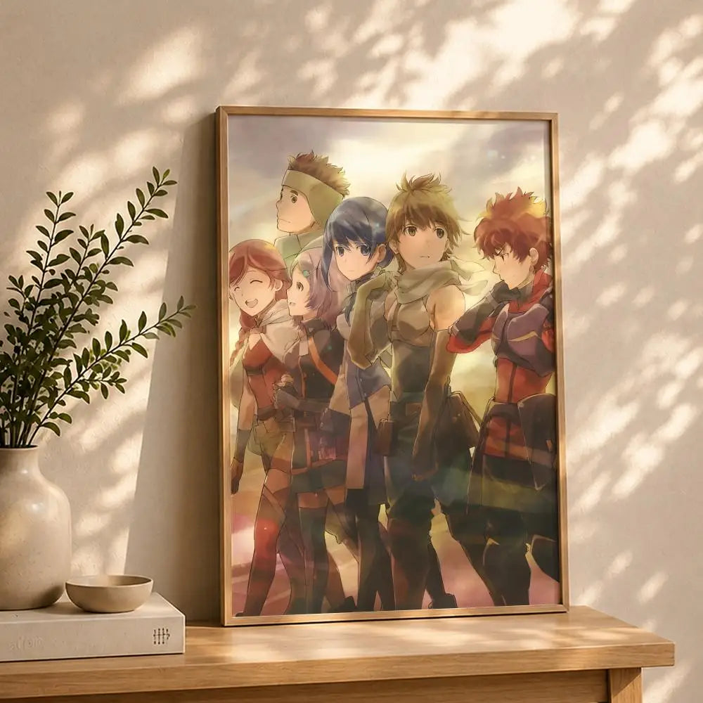 Grimgar of Fantasy & Ash Anime Poster – HD Waterproof Wall Art Anime Wall Poster Peaceful Pleasures Health and Wellness White14 30X40cmNoframe