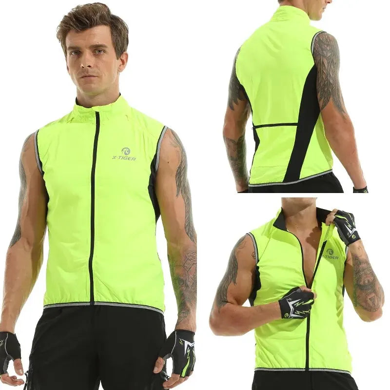 X-TIGER Cycling Vest – Windproof, Reflective & UV Protection