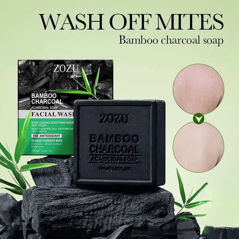 Bamboo Charcoal Cleansing Soap with Foaming Net | Deep Clean