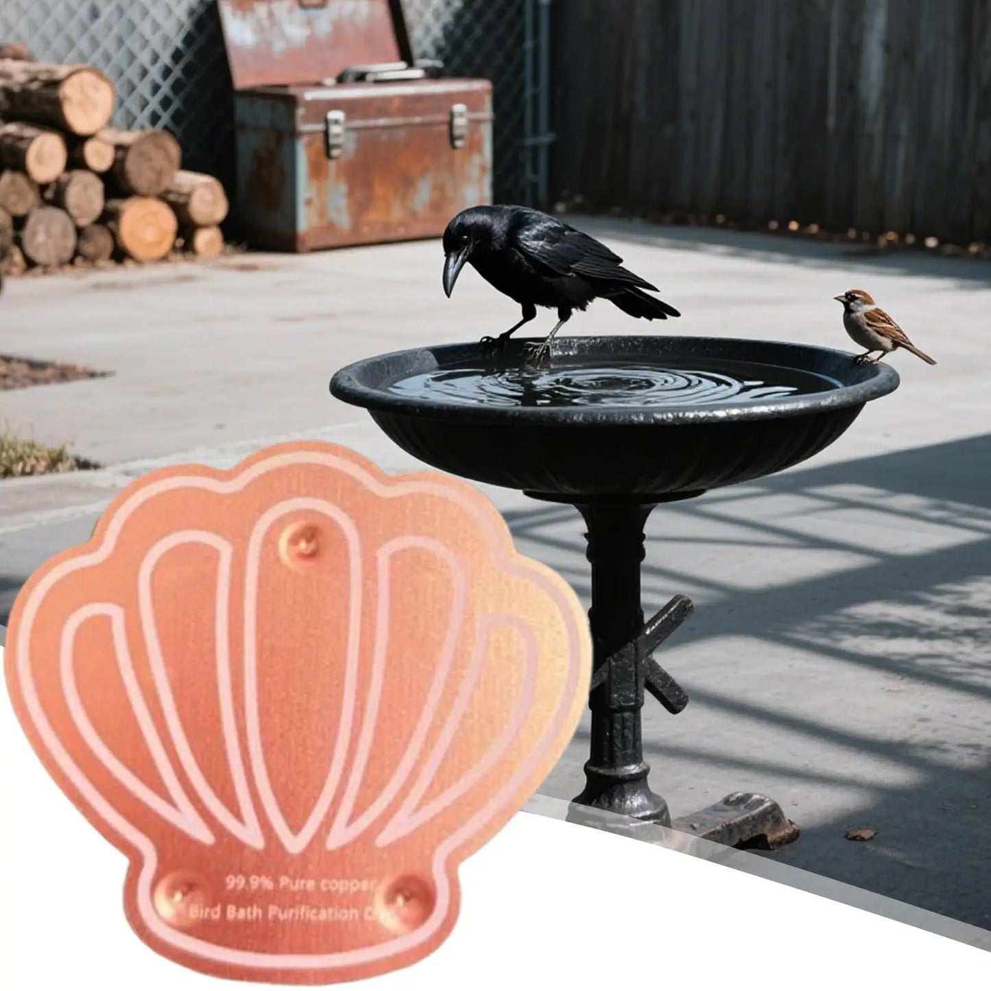 Copper Bird Bath Dish | Weather-Resistant Triple-Point Tray
