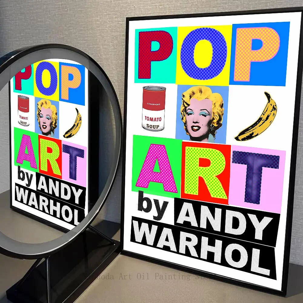 Andy Warhol HD Canvas Print Poster | Abstract Pop Art Wall Decor Canvas Print Poster Peaceful Pleasures Health and Wellness z4 30x40cm No Frame