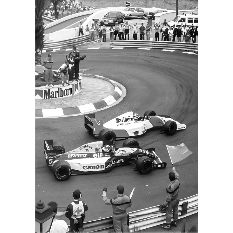 Black and White Famous Racing Sports Car Racer Photography Poster Printed Canvas Painting Wall Art Pictures Home Decor Gift Peaceful Pleasures Health and Wellness 5 20x30cm Unframed