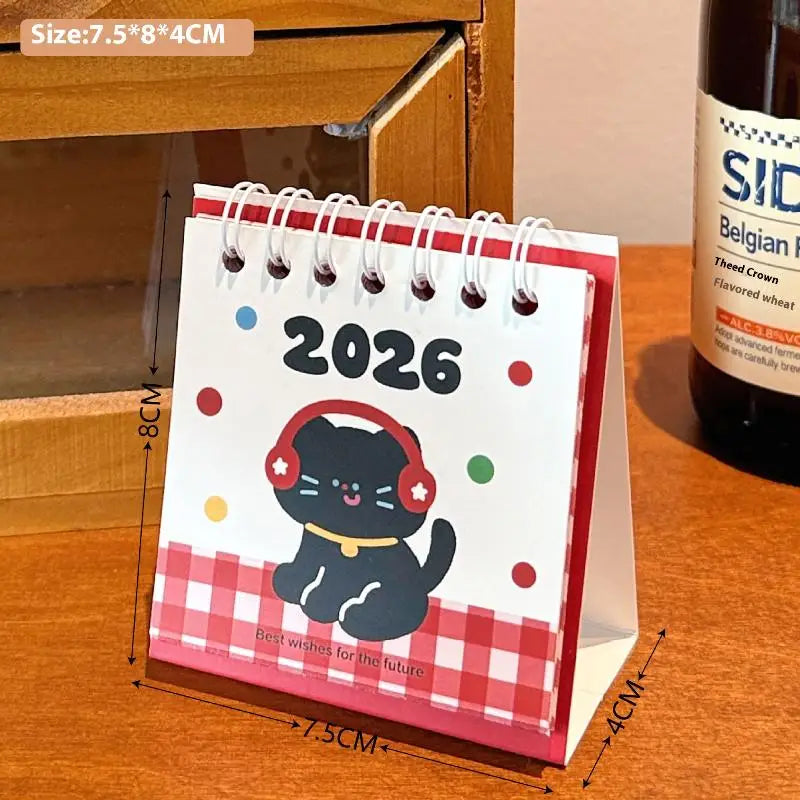 2026 Horse Year Mini Desk Calendar – Cartoon Coil Planner