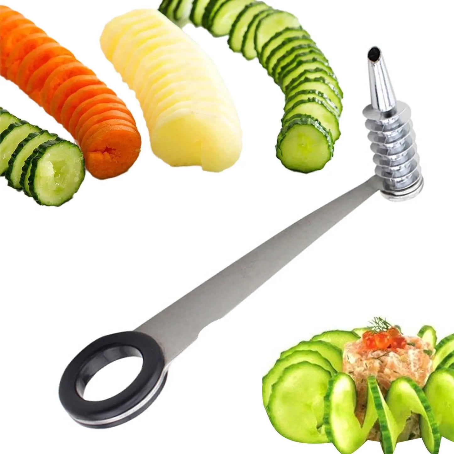 Handheld Vegetable Spiral Slicer – Stainless Steel Spiralizer