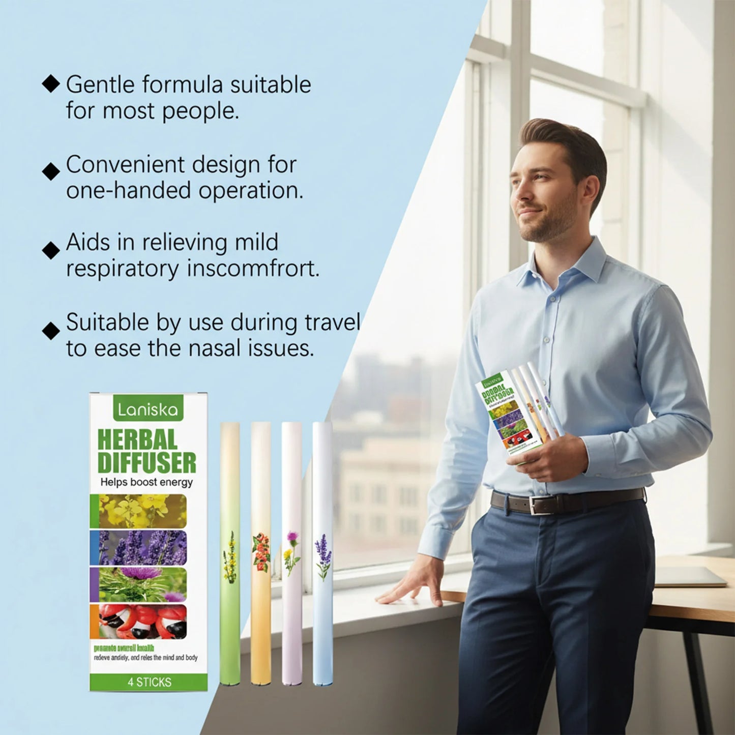 Herbal Lung Purifier Breath Refresh Stick 4pcs | Nasal Relief