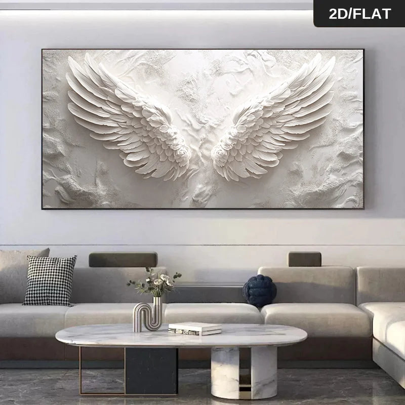 1pc Extra Large Abstract Angel Wings Wall Art Elegant Minimalist Painting Poster, for Living Room, Bedroom, No Frame Wall Decor Peaceful Pleasures Health and Wellness