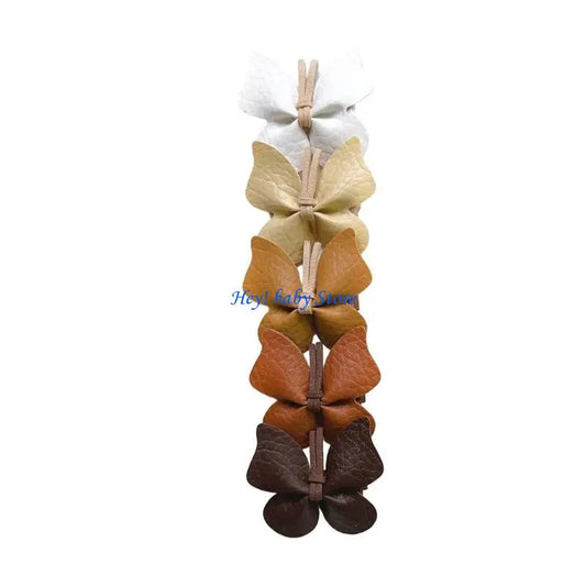 5-Pack Girls PU Leather Butterfly Hair Clips & Hairpins Kids Hair Clips Peaceful Pleasures Health and Wellness