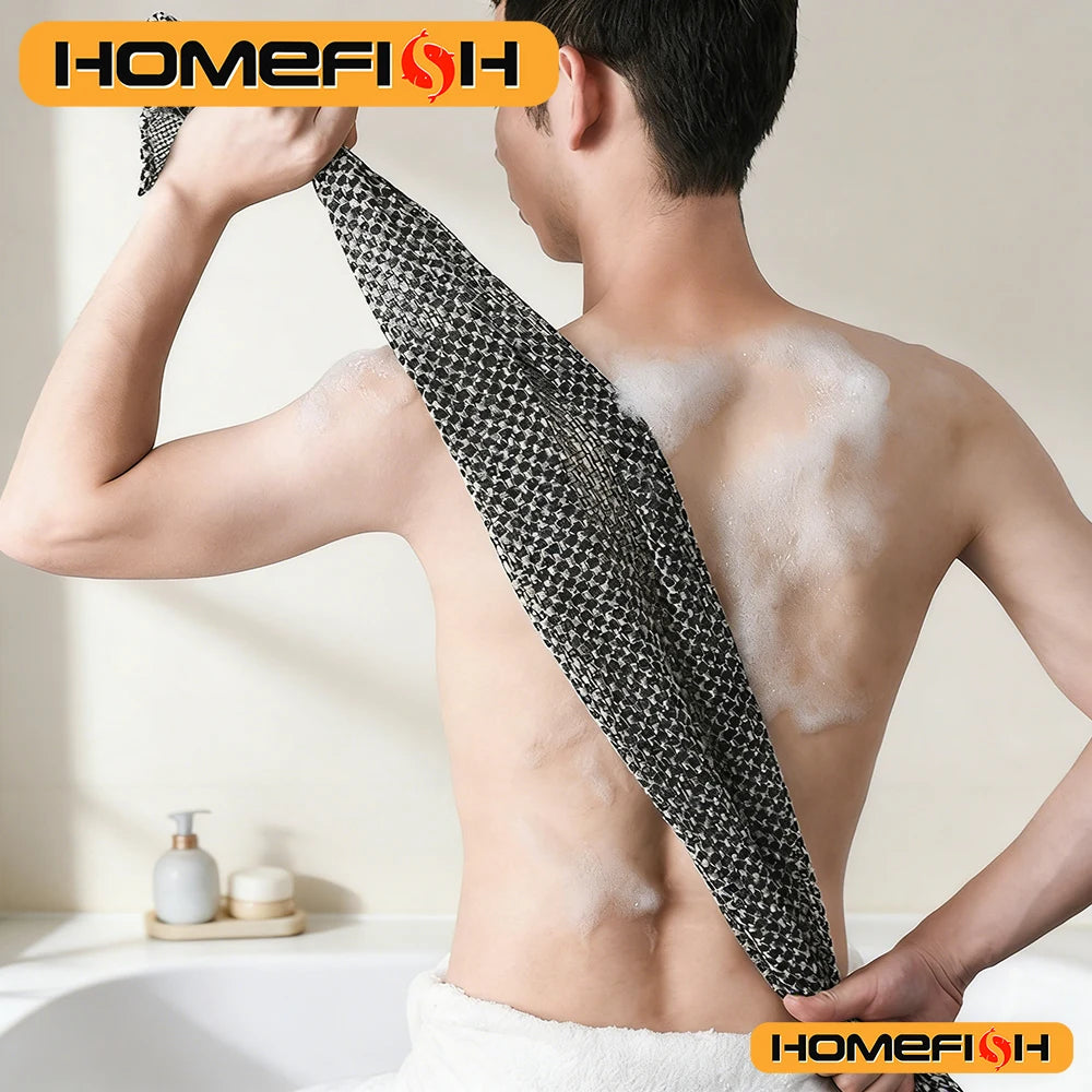 Nylon Bath Exfoliating Towel & Back Scrub Brush – Shower Sponge Body Scrubber for Bathroom Daily Use Peaceful Pleasures Health and Wellness