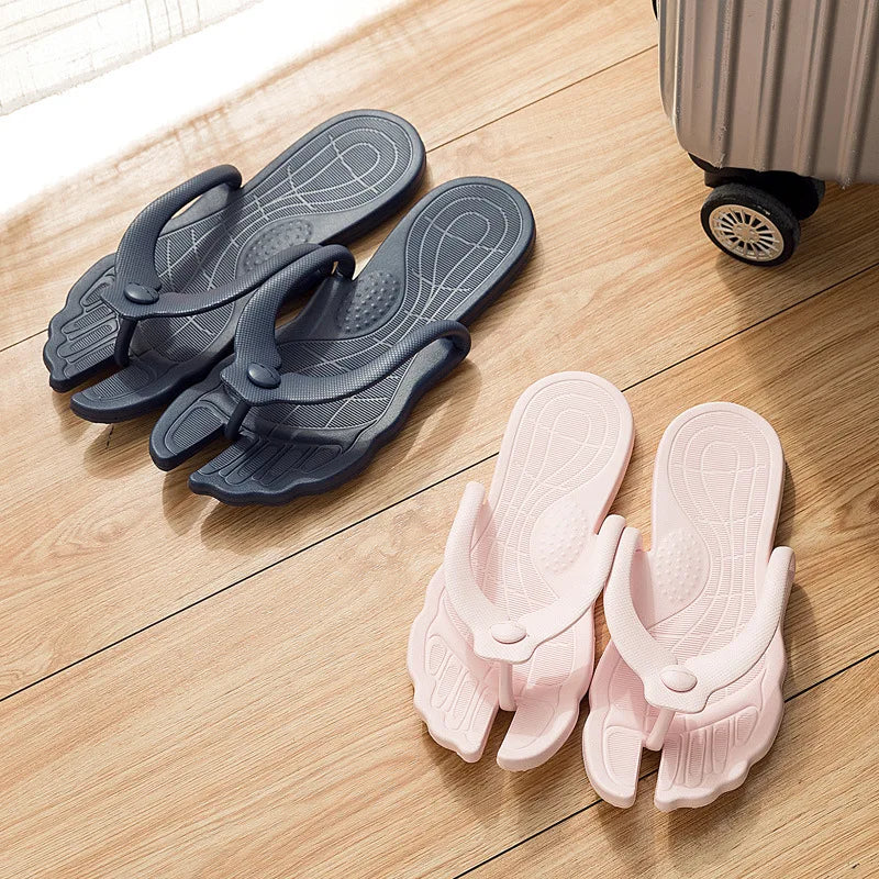 Portable Folding Travel Flip Flops – Waterproof Beach Slippers