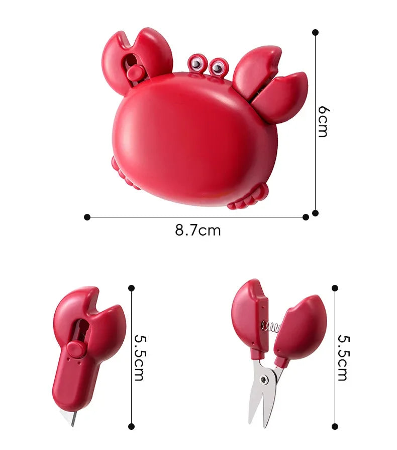 Crab Magnetic Bottle Opener 4-in-1 Kitchen Tool Set Beer Opener, Mini Scissors, Box Cutter, Fridge Magnet, Cute Cartoon Gadget Peaceful Pleasures Health and Wellness