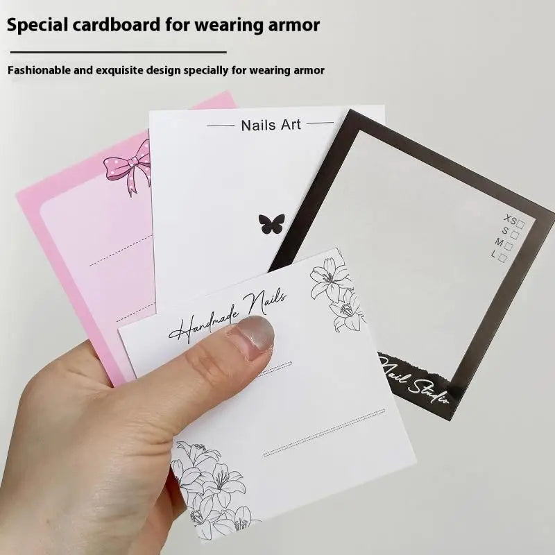 20 Sheets Press On Nail Bottom Butterfly Cardboard Photo Prop Handmade False Nail Art Tips Display Show Card Manicure Tools Peaceful Pleasures Health and Wellness