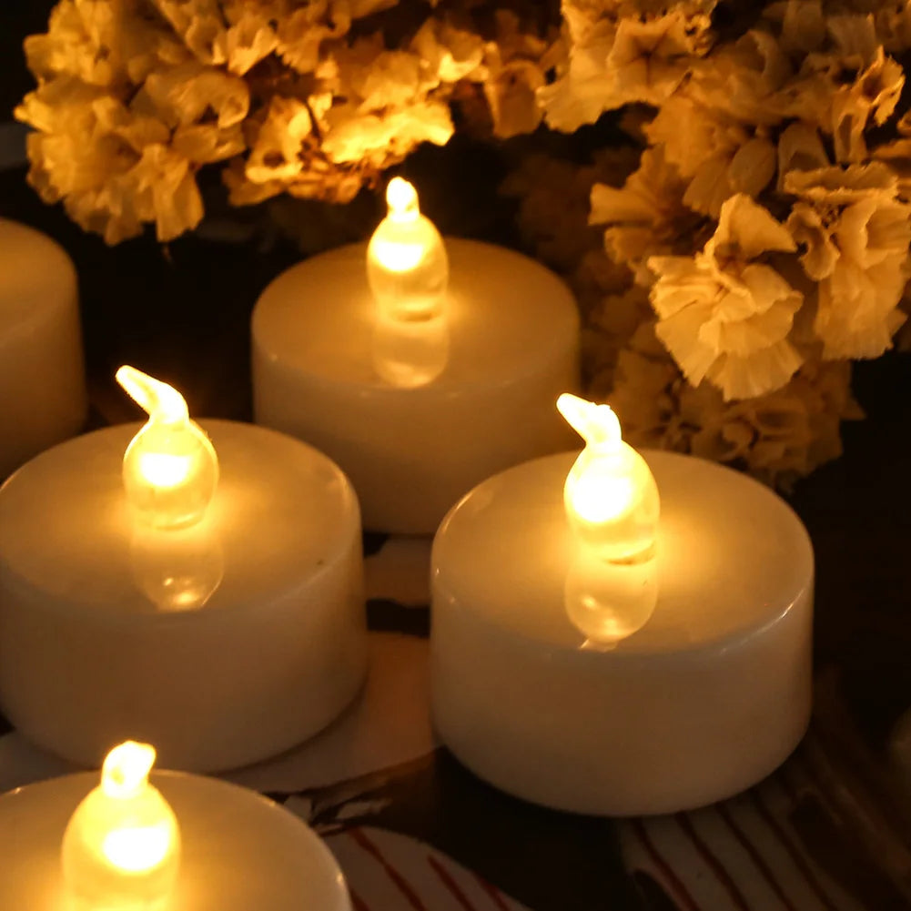 6-48Pc LED Flameless Candles Battery Operated Creative Wishing Tealight Warm White Fake Electric Candle For Halloween Christmas Peaceful Pleasures Health and Wellness