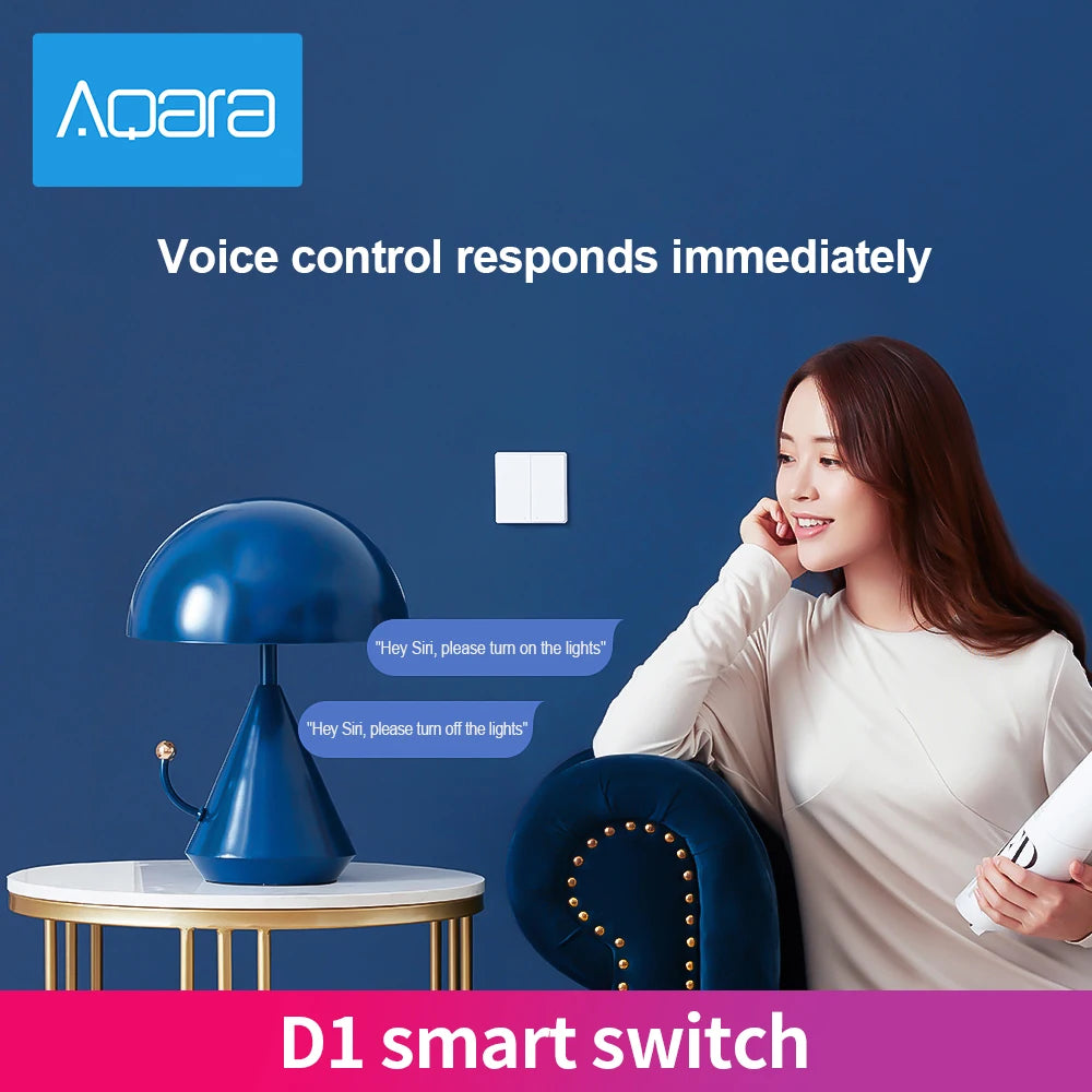 Aqara D1 Smart Wall Switch Zigbee Wireless Remote Control Key Light Switch Neutral Fire Wire Triple Button For Mijia Smart Home Peaceful Pleasures Health and Wellness
