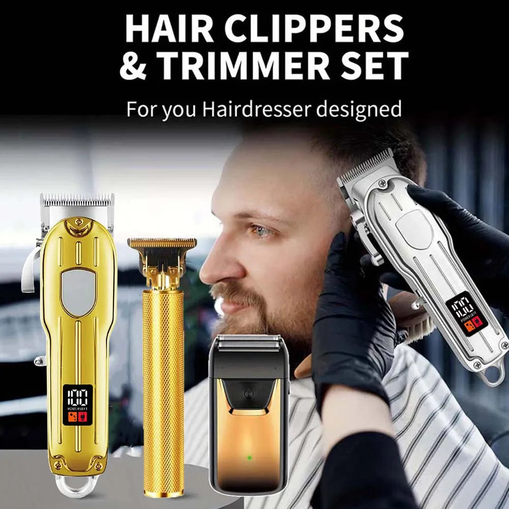 Professional Hair Clipper & Trimmer Set – Rechargeable Barber Kit Peaceful Pleasures Health and Wellness