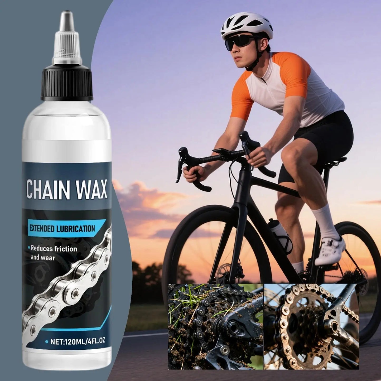 120ml Bike Chain Lube Dry Lubricating Wax for Long-Lasting Performance on Mountain & Road Bicycles, Outdoor Urban Riding Peaceful Pleasures Health and Wellness