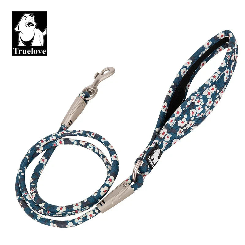 Truelove Pet Leash Floral Rope Leash for Dog and Cat Neoprene Padded Handle 100% Cotton Fabric Zinc-alloy Hook Outdoors TLL2573 Peaceful Pleasures Health and Wellness