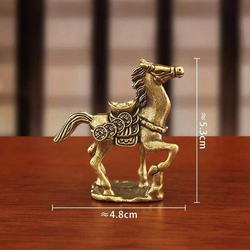 Bronze Horse Desktop Decoration Living Room Tea Table Sculpture Metal Craft Home Decorations Chinese Zodiac Horse Statue муравьи Peaceful Pleasures Health and Wellness
