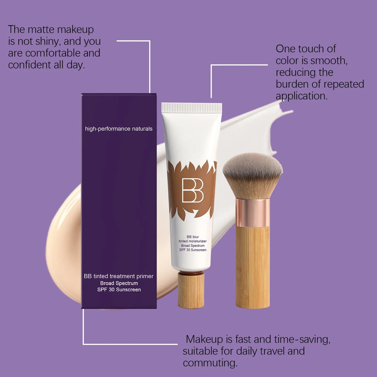 Sunscreen BB Cream Kit Efficient Sun Protection Balance Control Oil Cover Face Blemishes Perfect Makeup Facial Primer Foundation Peaceful Pleasures Health and Wellness