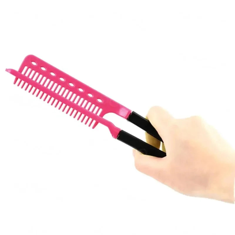 1pcs Folding V Type Hair Straightener Brush DIY Hairdress Tool Hairdressing Combs Natural Hair Styling Curling Comb Hair Peaceful Pleasures Health and Wellness