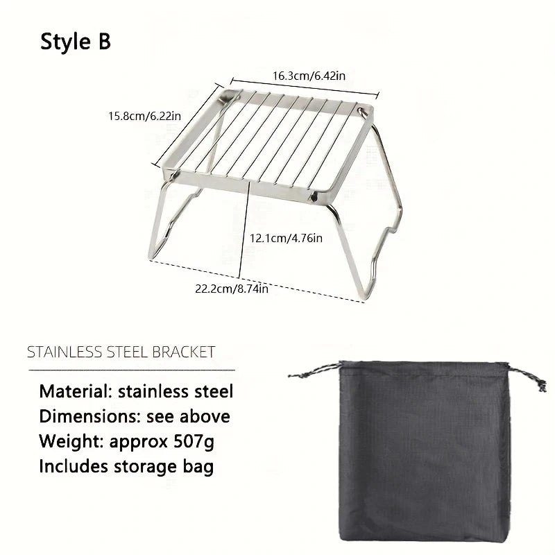 Folding Campfire Grill Grate | Portable Stainless Steel Camp Stand Campfire Grill Grate Peaceful Pleasures Health and Wellness B