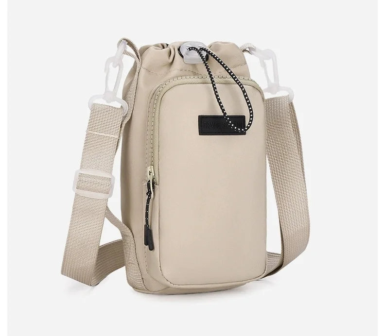 Insulated Water Bottle Crossbody Bag with Adjustable Strap