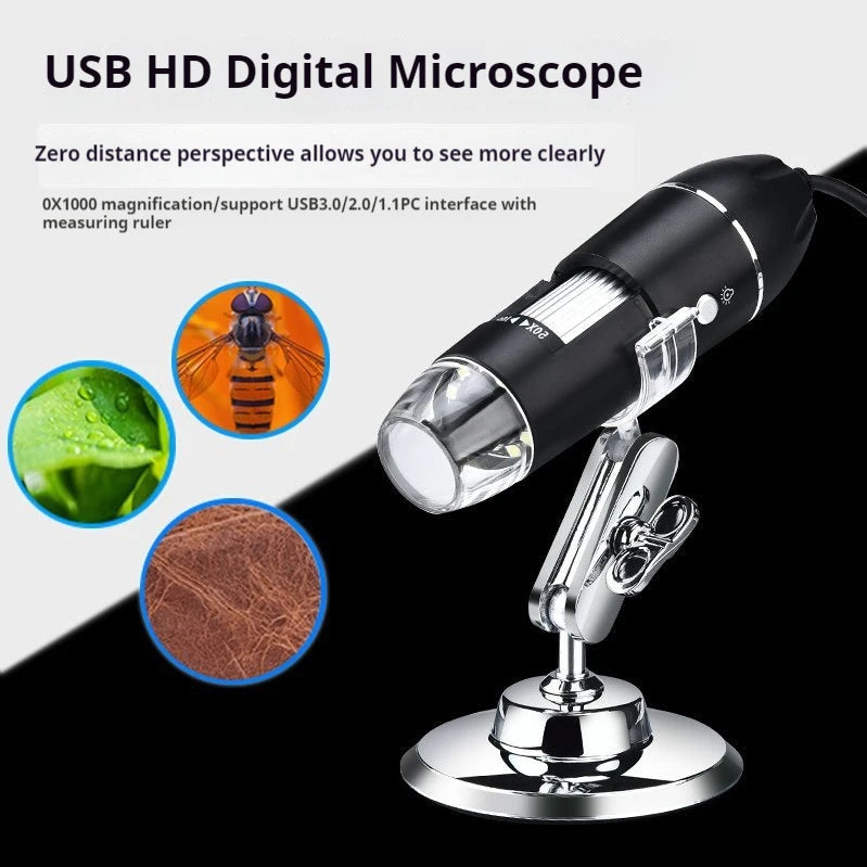 Digital Usb Microscope Three In One 1000X Electron Microscope 1600X Maintenance Magnifying Glass Peaceful Pleasures Health and Wellness