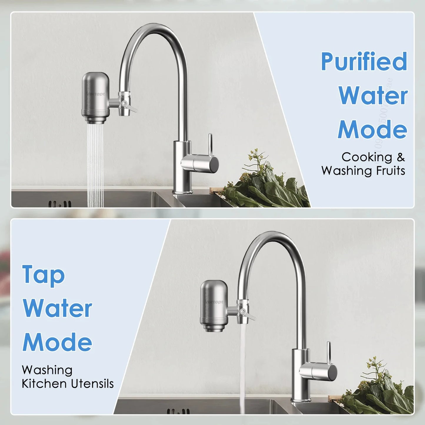 HOMEFISH Stainless Steel Faucet Tap Water Filter Purifier System, NSF Certified Reduces Lead, Chlorine & Bad Taste Kitchen Peaceful Pleasures Health and Wellness
