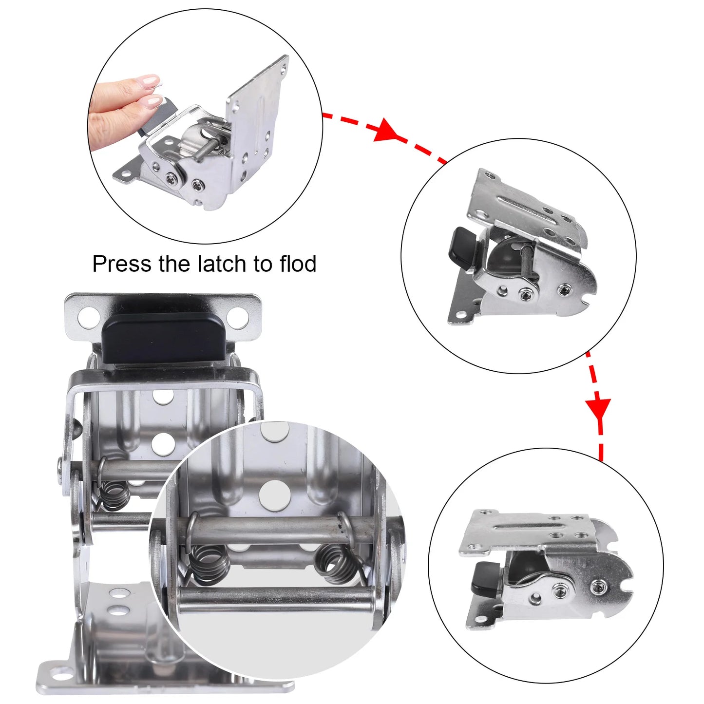Self-Locking Folding Leg Hinge Bracket 0-90-180° + Screws