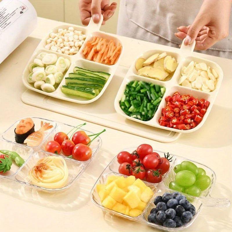4-Grid Clear Fridge Organizer Box – Food & Veggie Crisper