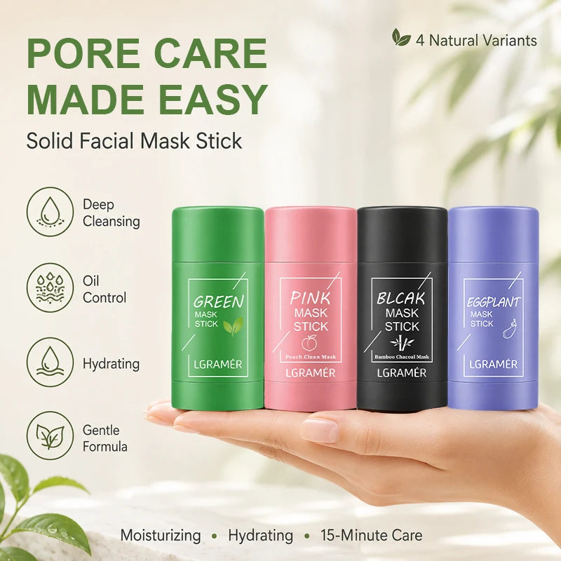 LGRAMER Green Tea Solid Facial Mask 40g | Deep Pore Cleanse