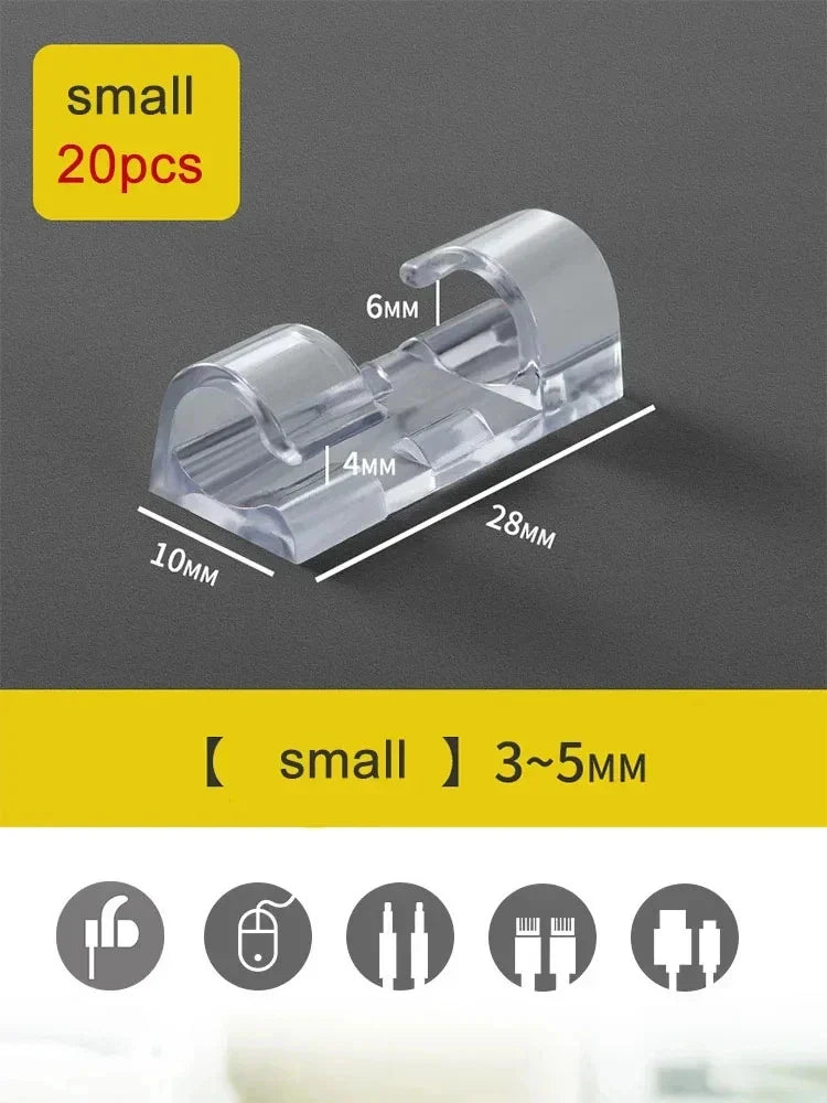 Self-Adhesive Cable Clips 20/100 Pack – Wire Organizer