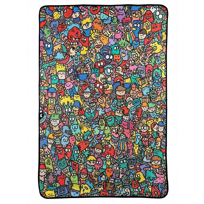 Kids DIY Coloring Graffiti Blanket | Washable Drawing Mat Gift