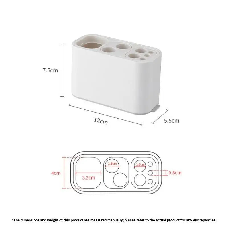 Ceramic Toothbrush Holder & Bathroom Countertop Organizer Toothbrush Holder Peaceful Pleasures Health and Wellness White
