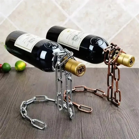 Snake Wine Bottle Holder | Wrought Iron Suspended Ornament Wine Bottle Holder Peaceful Pleasures Health and Wellness