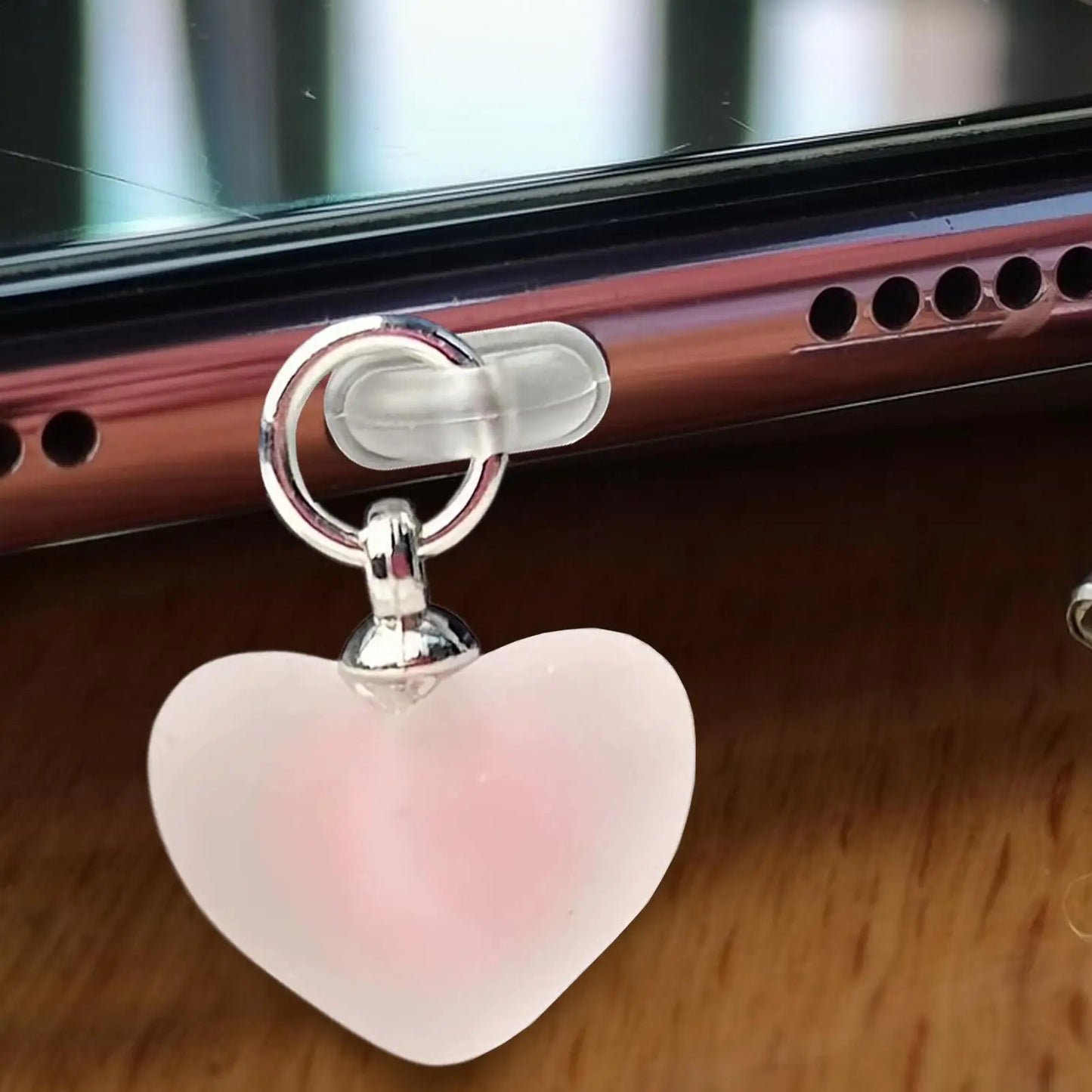 Heart Shaped Type-C Dust Plug Pendant | Cute Phone Accessory