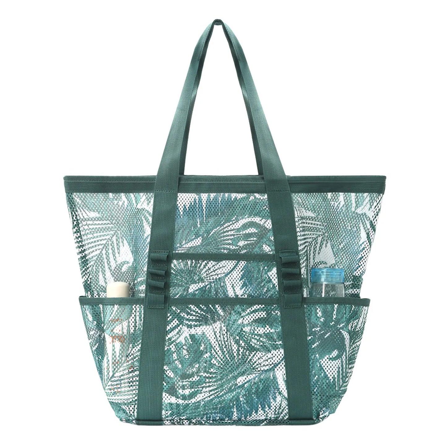 PEAKINBAGS Mesh Beach Tote Bag – Large Multi-Pocket Pool Bag