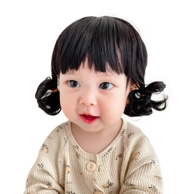 Baby Girl Simulation Short Hair Hat | Soft Photo Prop 0–3Y