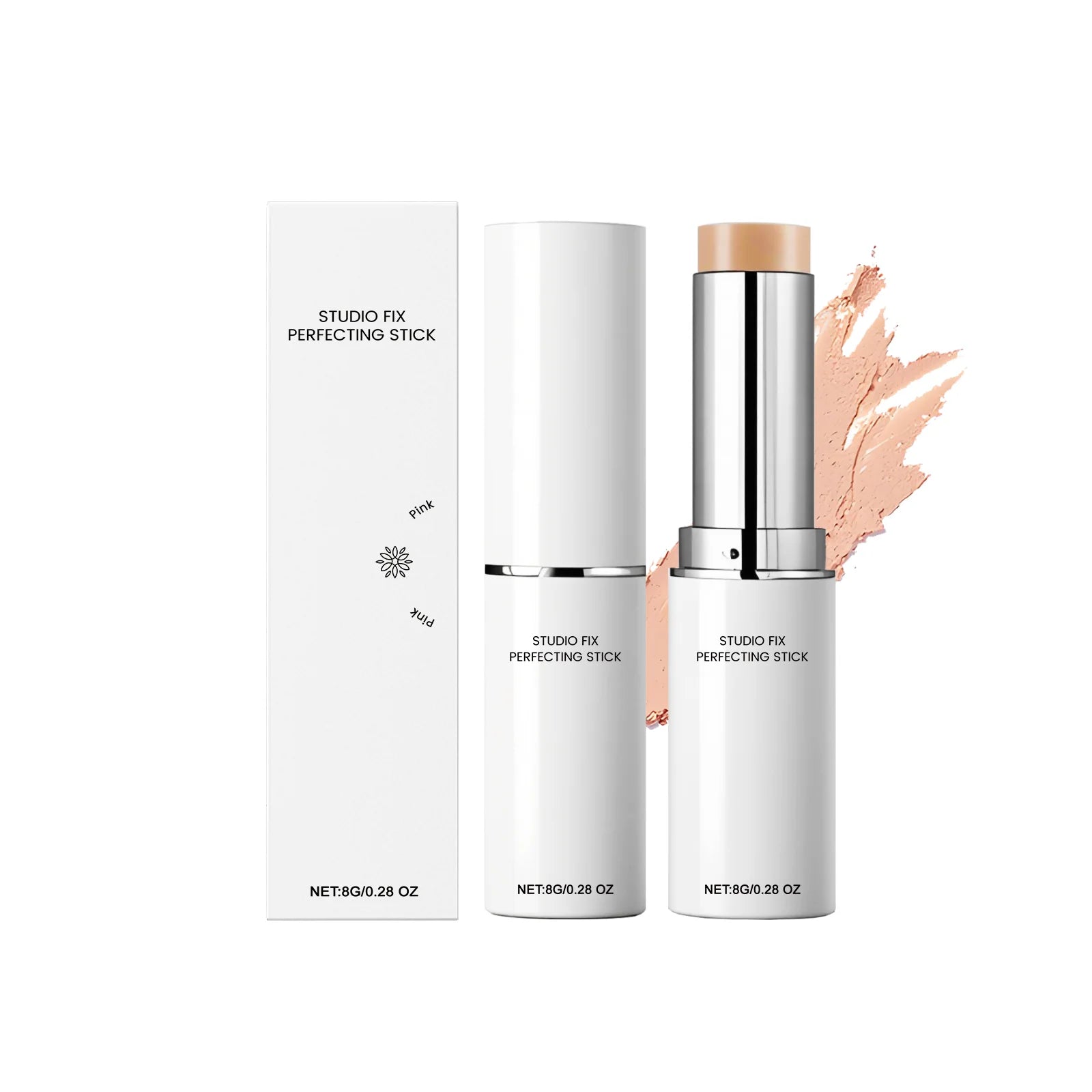 Concealer Foundation Stick Lightweight Long Lasting Waterproof Highlighter Cover Dark Circle Brightening Hydrating Face Makeup Peaceful Pleasures Health and Wellness pink