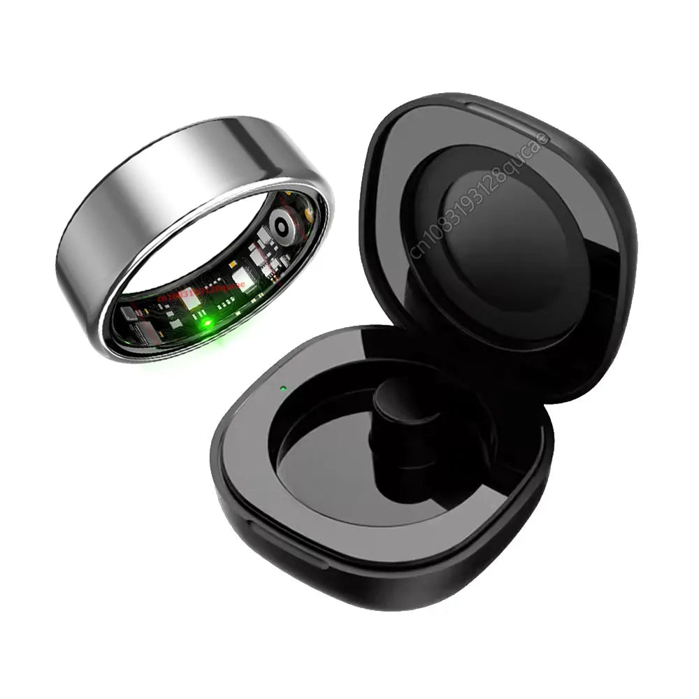 Smart Ring Premium Temperature Remote Control Sports Sleep Health Fitness Fasion Ring for Android iOS Phone for Woman Man Rings Peaceful Pleasures Health and Wellness Silver Box 10
