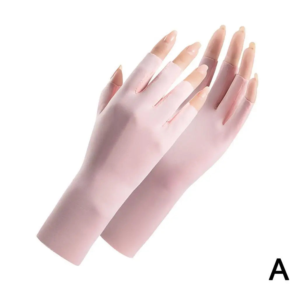 UV Protection Ice Silk Gloves – Nail Lamp & Sun Shield