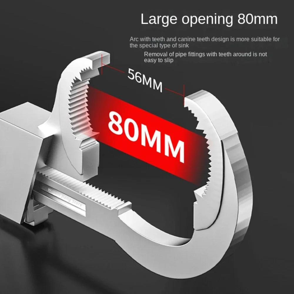 Adjustable Aluminum Alloy Bathroom Wrench | 270mm Pipe Tool