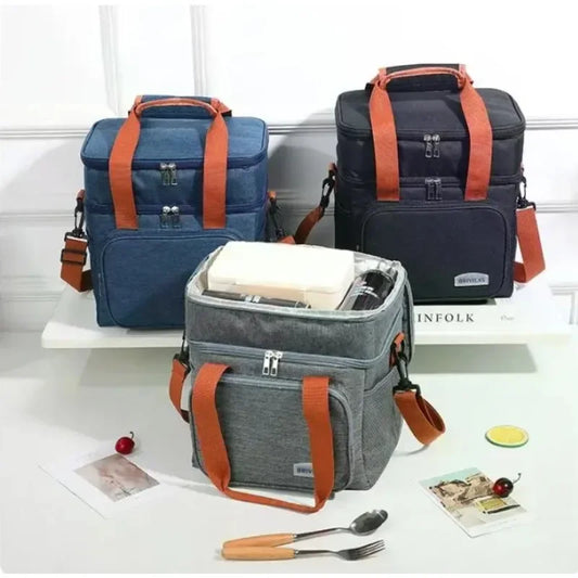 Extra Thick Insulated Lunch Bag | Double Layer Cooler Tote Insulated Lunch Bag Peaceful Pleasures Health and Wellness