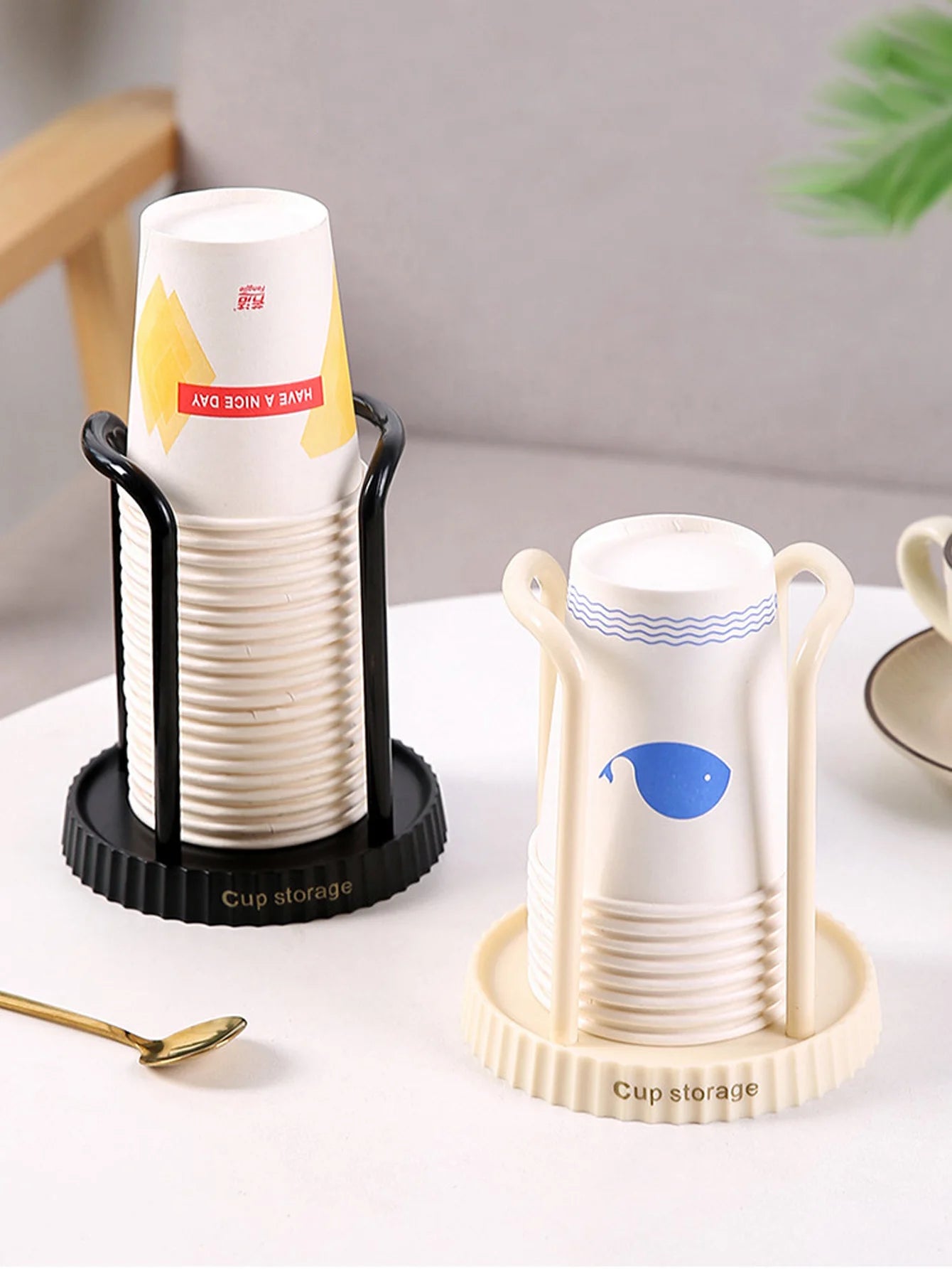 1Pc Disposable Cup Storage Holder Picker Multifunctional Desktop Cup Storage Rack Household Coffee Cup Holder for Home Organizer Peaceful Pleasures Health and Wellness