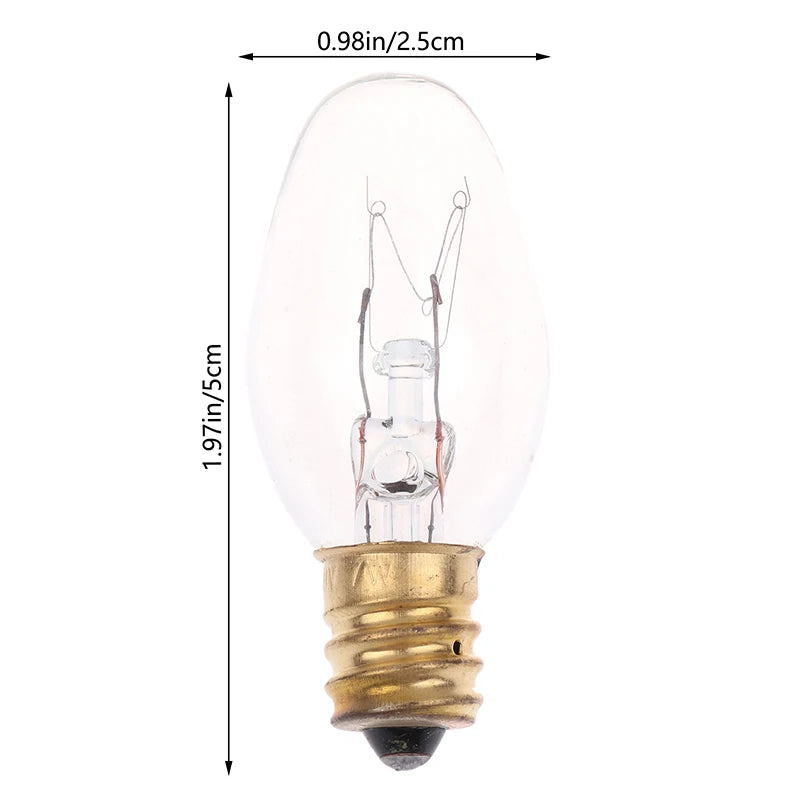 10-Pack E12 C7 7W Tungsten Bulbs 120V 2700K Warm White Decorative Decorative Tungsten Bulbs Peaceful Pleasures Health and Wellness 10pcs