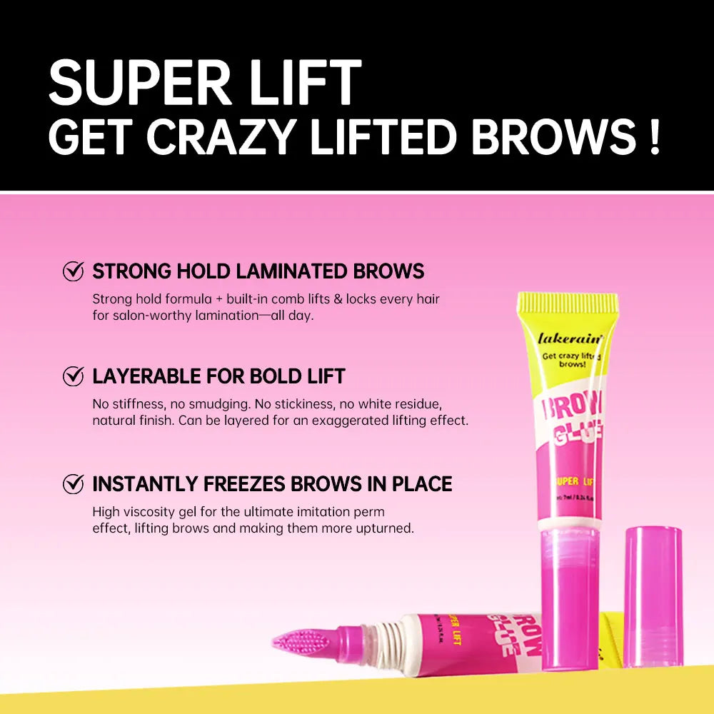 Clear Brow Lamination Gel with Styling Comb – Strong Hold