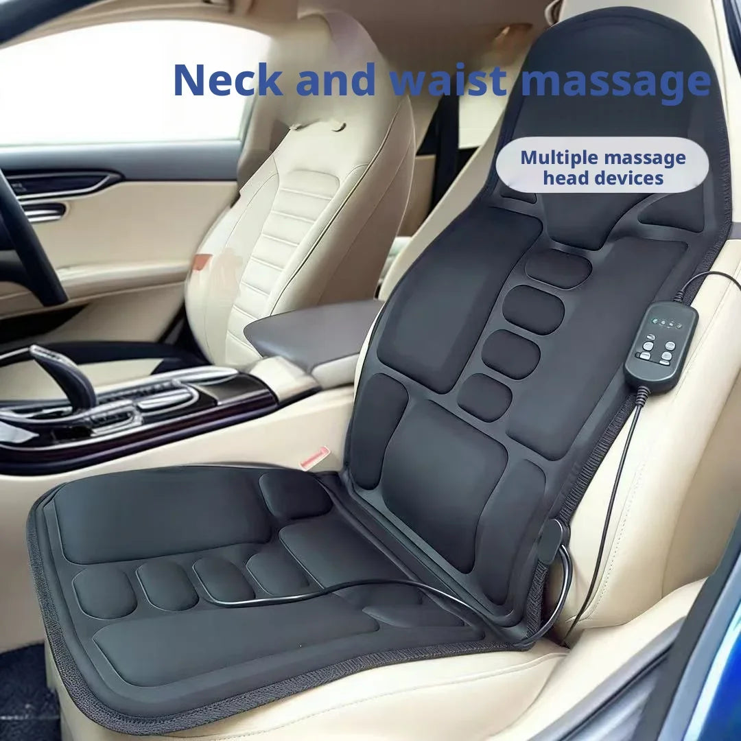 Multifunctional Car Heating Massage Cushion - Electric Massager for Neck Cervical & Lumbar Spine Full-Body Comfort Seat Pad Peaceful Pleasures Health and Wellness