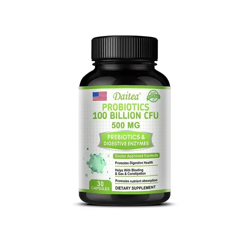 Organic Probiotics Capsules Supplement 100 Billion CFU 500mg Probiotics Helps Gut Health, Balanced Gut Probiotics Peaceful Pleasures Health and Wellness 30 count-1 bottle