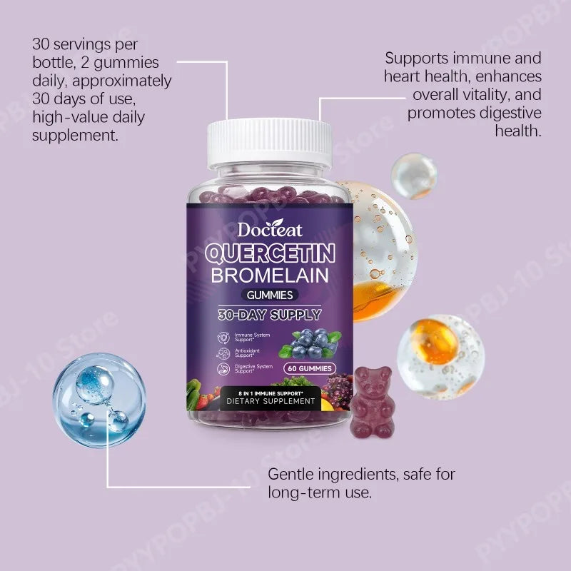 Docteat Quercetin Pineapple Bromelain Soft Candy Supplement