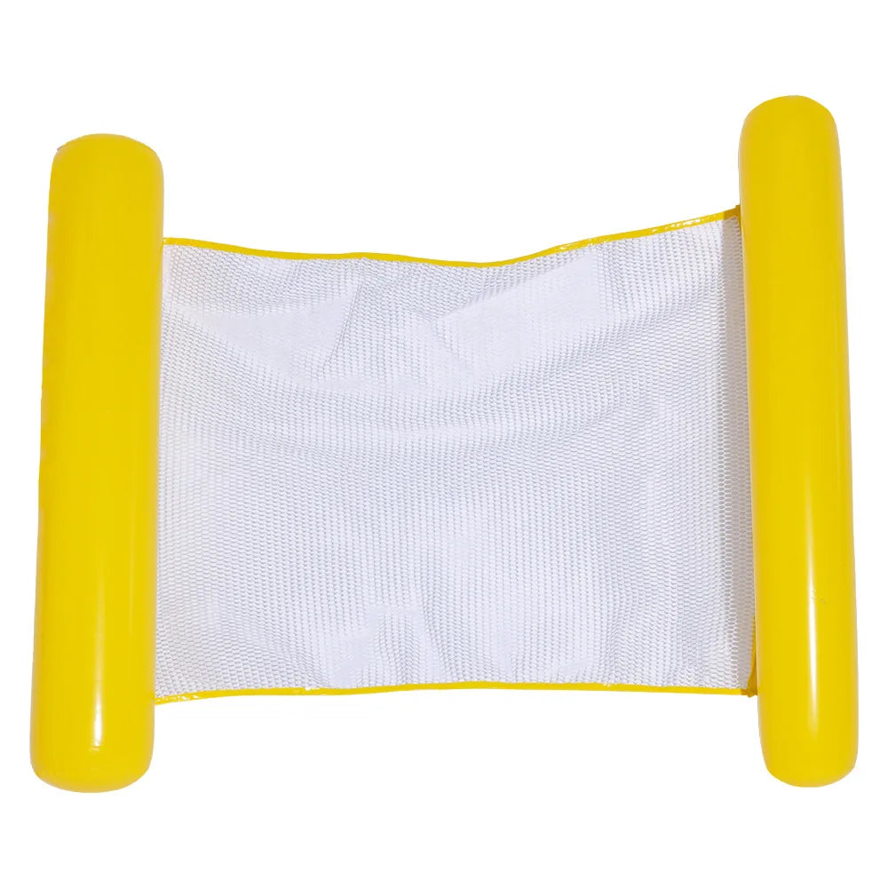 Summer Inflatable Foldable Floating Row Swimming Pool Water Hammock Air Mattresses Bed Beach Water Sports Lounge Chair Float Peaceful Pleasures Health and Wellness YELLOW