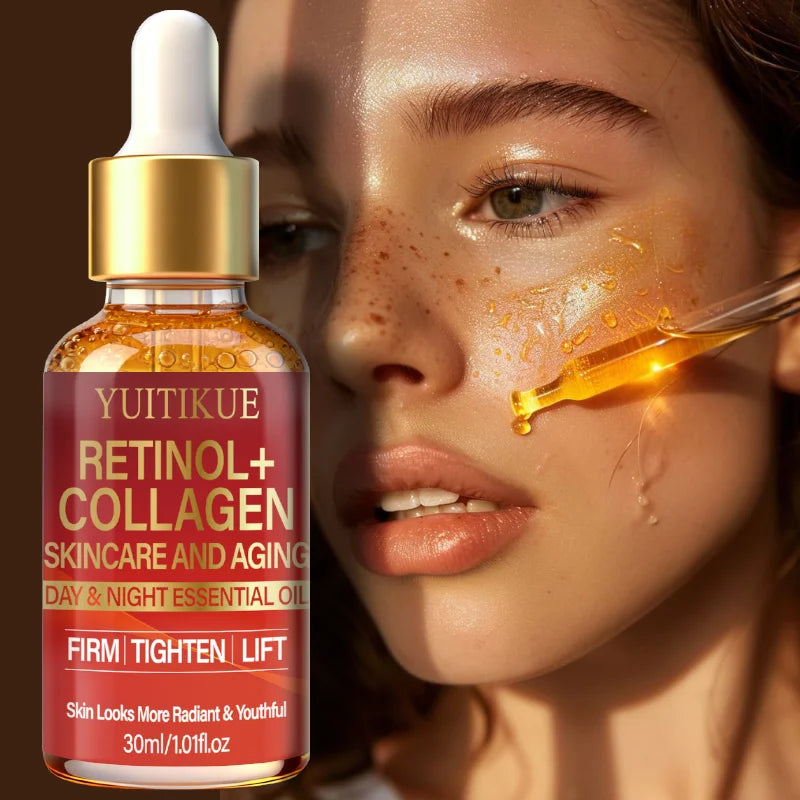 YUITIKUE Retinol + Collagen Essential Oil 30ml Day & Night Firming, Tightening & Lifting Anti-Aging Serum Peaceful Pleasures Health and Wellness